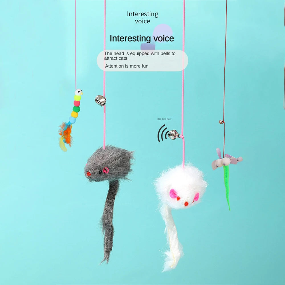 Brinquedo elástico de gato com sino