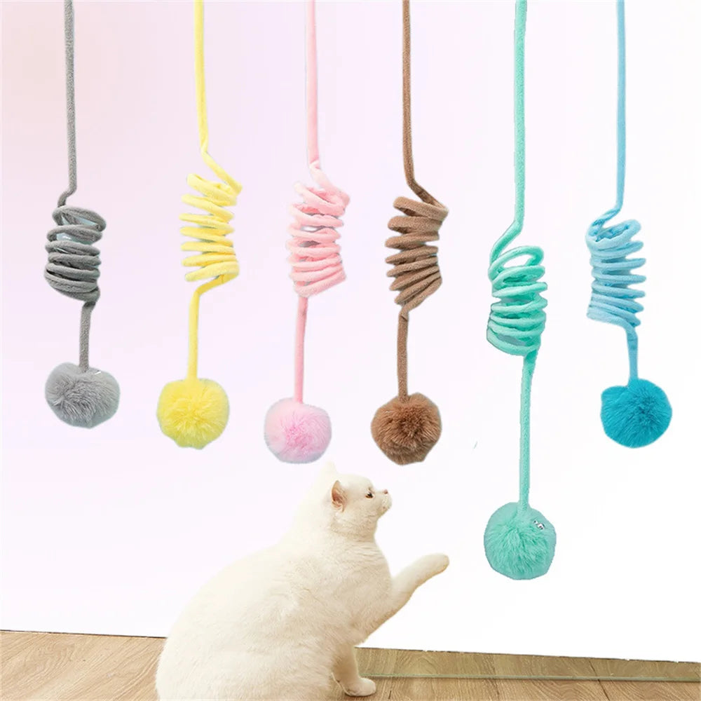 Brinquedo elástico de gato com sino
